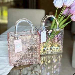 One Cupcake & Chasmere Handbag  Shaped  Glass Vase